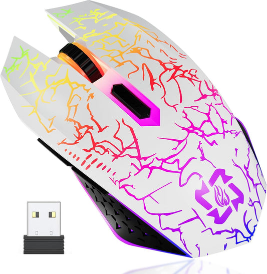 Bluetooth Mouse Gaming Mouse, 2.4G Cordless RGB Rechargeable