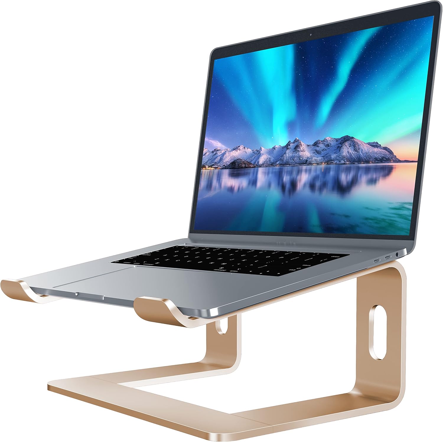 Ergonomic Aluminum Laptop Stand - Stylish Purple Riser for 10-15.6" Notebooks - Elevate Your Workspace!