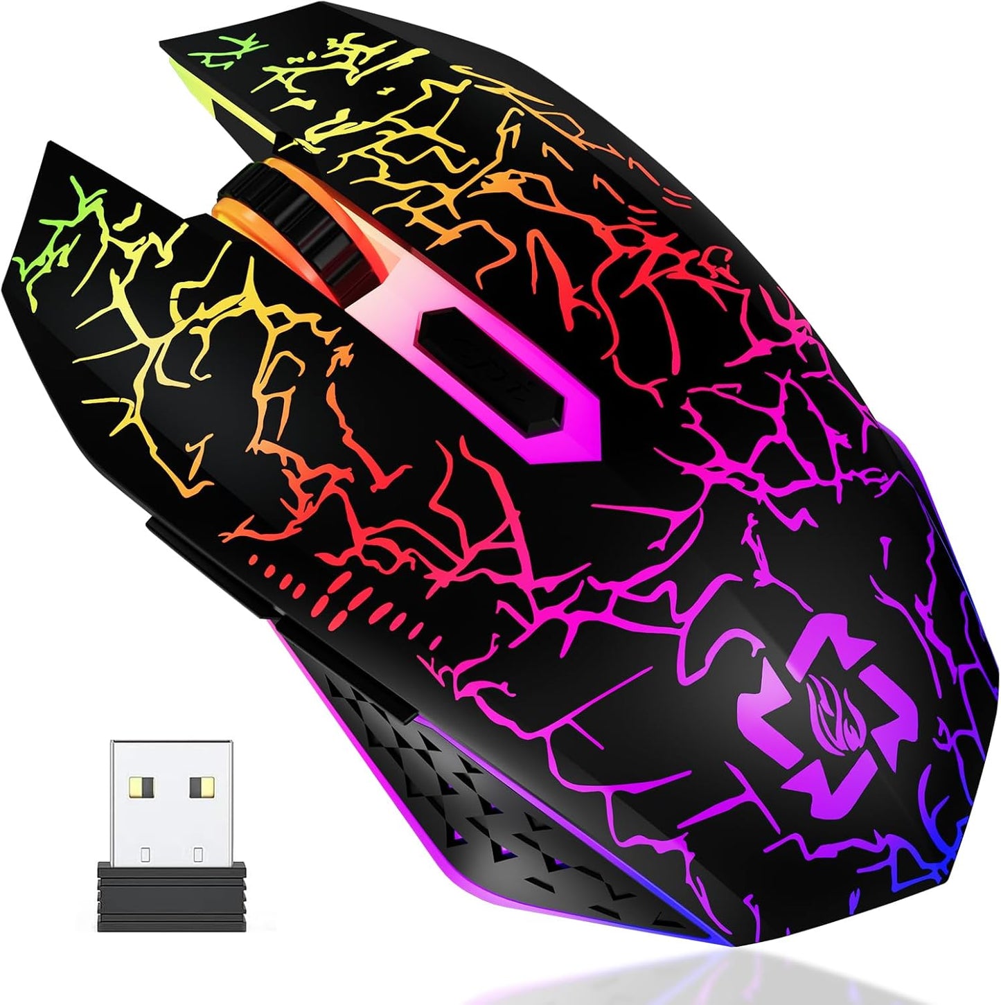 Bluetooth Mouse Gaming Mouse, 2.4G Cordless RGB Rechargeable