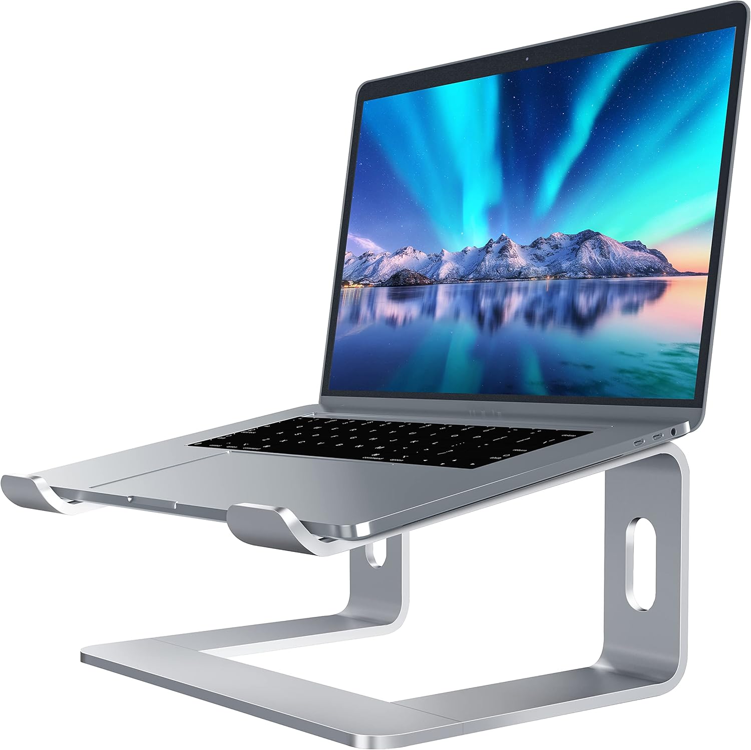 Ergonomic Aluminum Laptop Stand - Stylish Purple Riser for 10-15.6" Notebooks - Elevate Your Workspace!