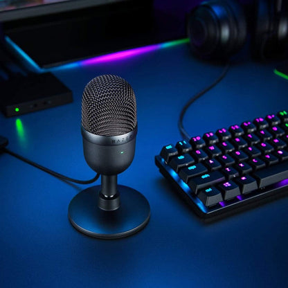 Seiren Mini USB Condenser Microphone - Professional Quality Streaming & Gaming - Supercardioid Pickup - Shock Resistant - Adjustable Stand - Sleek Black Design