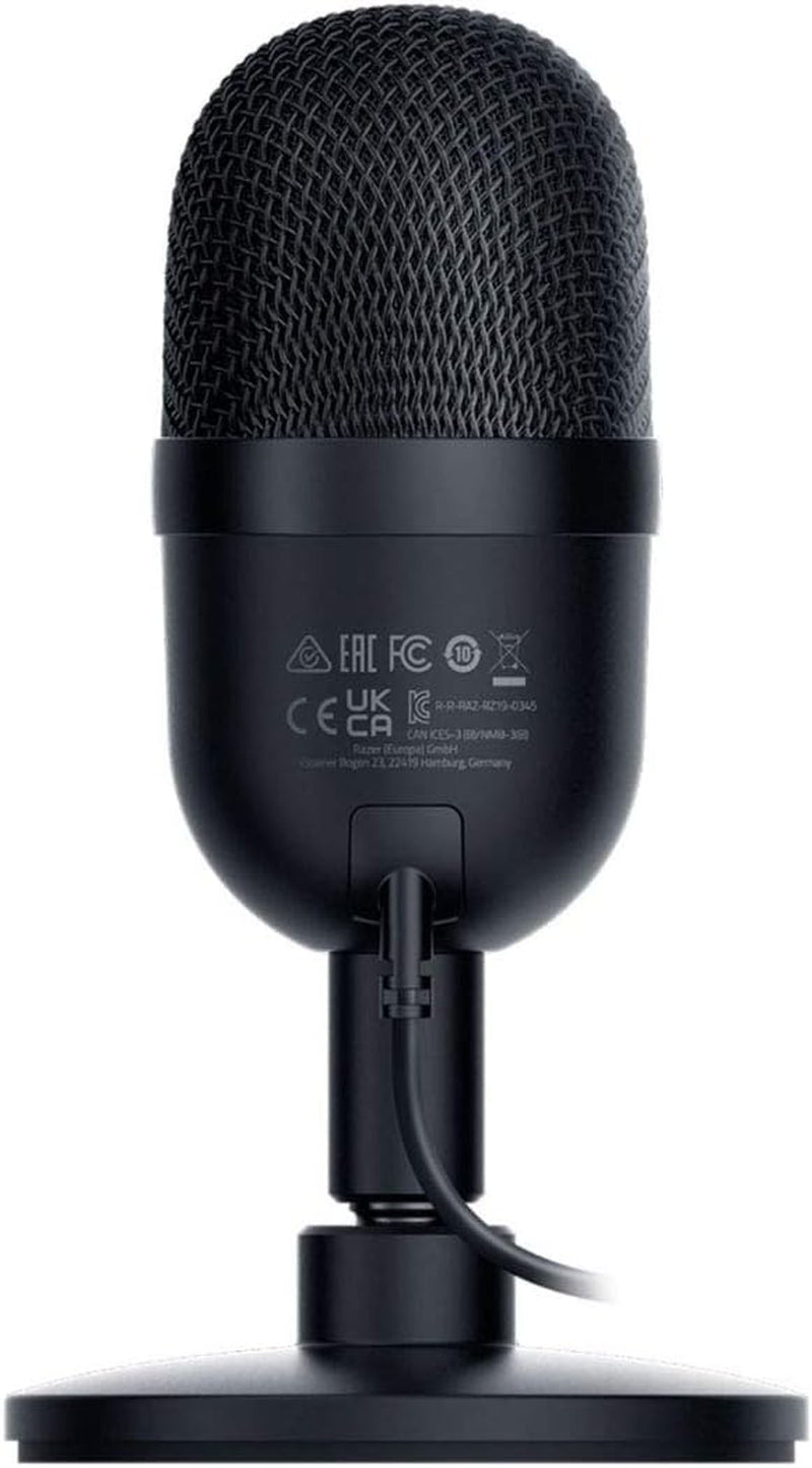 Seiren Mini USB Condenser Microphone - Professional Quality Streaming & Gaming - Supercardioid Pickup - Shock Resistant - Adjustable Stand - Sleek Black Design