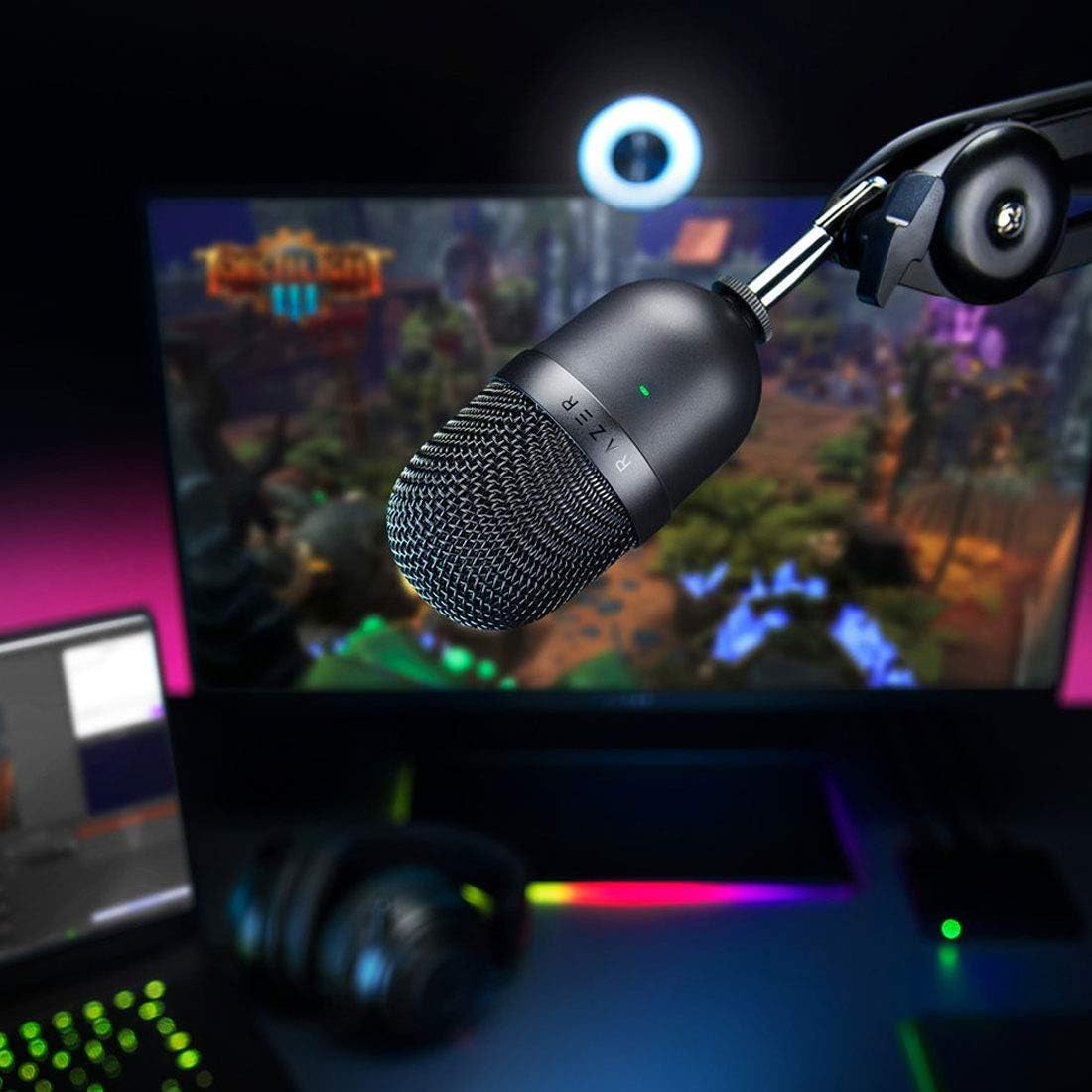 Seiren Mini USB Condenser Microphone - Professional Quality Streaming & Gaming - Supercardioid Pickup - Shock Resistant - Adjustable Stand - Sleek Black Design